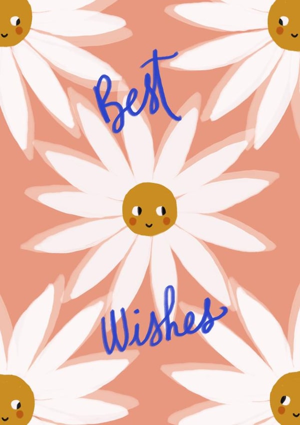 Floral Birthday Card - Best Wishes - Pretty created by Yolidoo