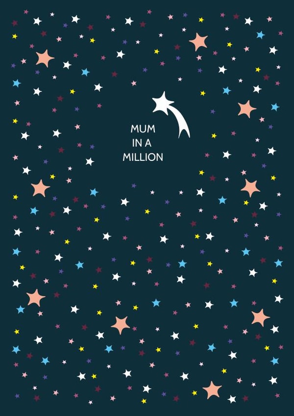 Cute Mother's Day Card - Mum in a Million Stars created by Amy Munro
