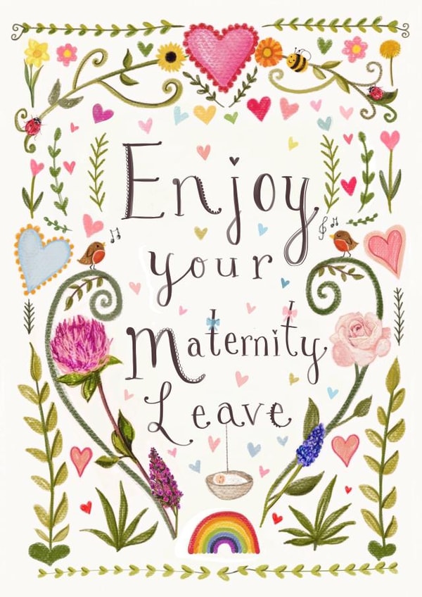 Cute Maternity Leave Card - Enjoy - Pretty created by Love Lucy Illustration