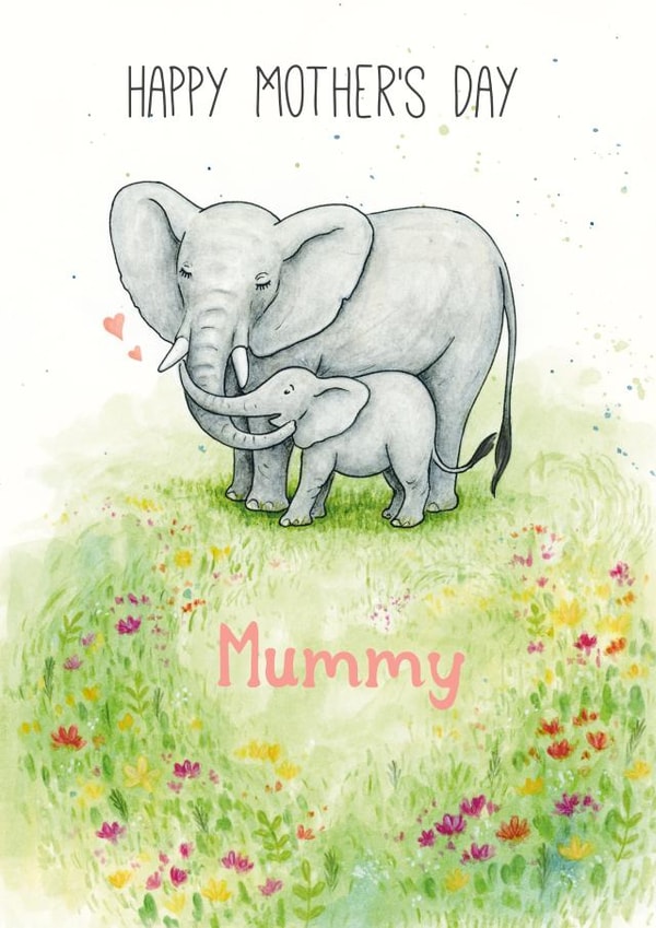 Cute Mother's Day Card - Elephants - Mummy created by Hazel Fisher Creations