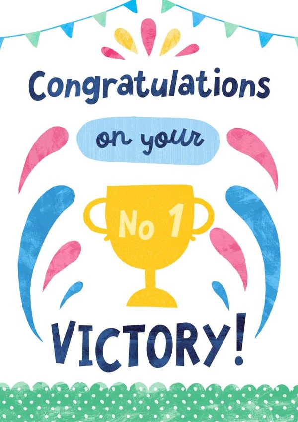 Congratulations On Your No.1 Victory! - Cute Card for Celebrations created by Katherine Lynas