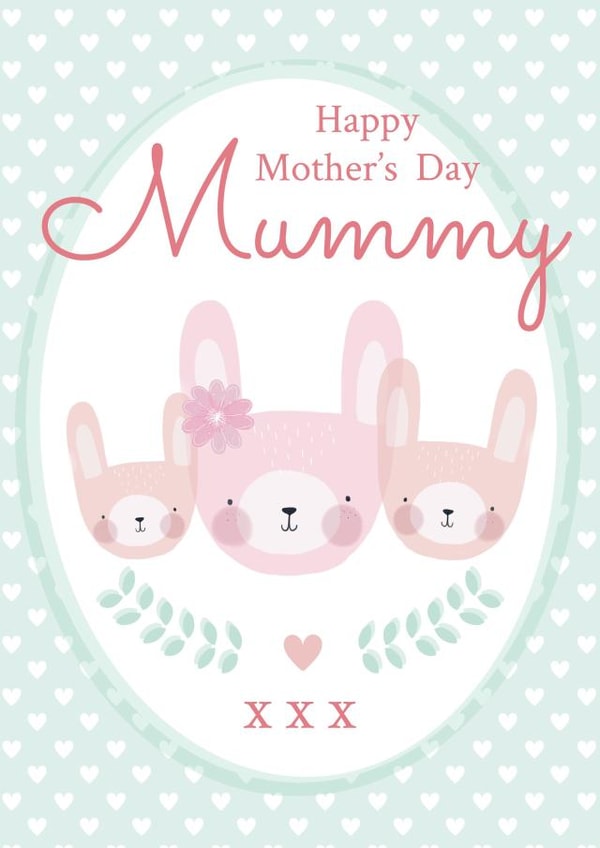 Cute Mother's Day card - from Daughters - Bunny created by Juniper and Rose Studio
