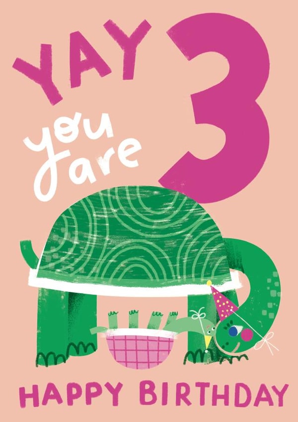 Cute Birthday Card - Turtle - 3rd created by Alissa Thaler