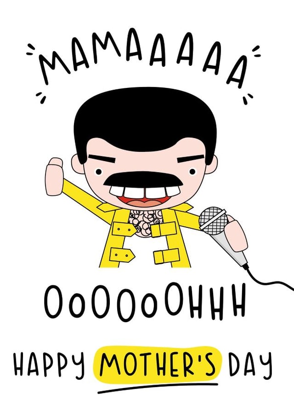 Funny Freddie Mercury Mother's Day Card created by Nicollette West