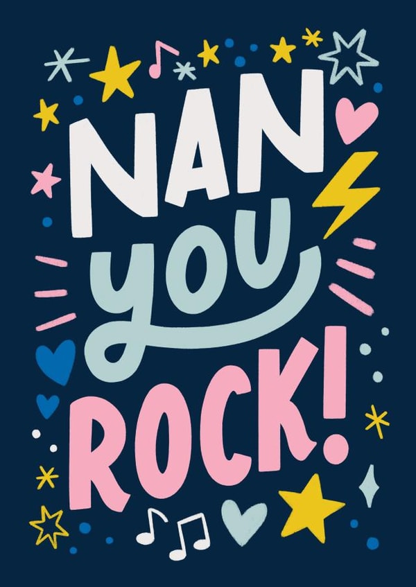 Cute Mother's Day Card - Nan, You Rock! created by Natalia Gonzalez