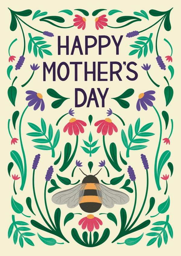 Pretty Mother's Day Card – Bees and Florals created by Chloe  Tyler