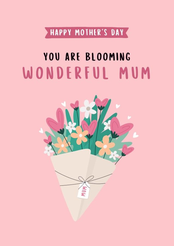 Cute Mother’s Day card - Blooming wonderful floral created by Inky in the Wild