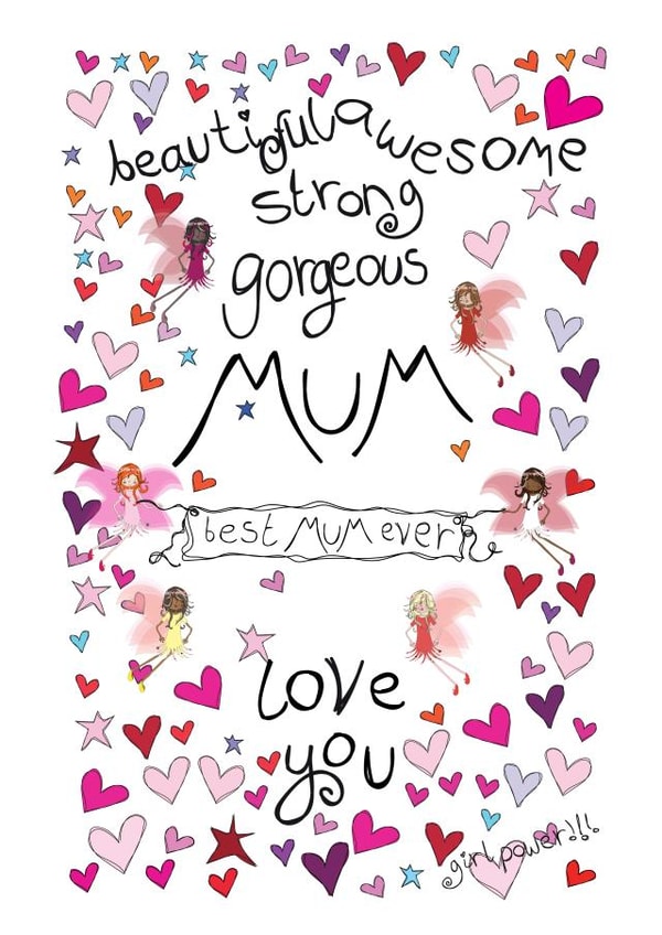 Cute Mother's Day Card - Girl Power Fairies - Mum created by The Girl Power Fairies