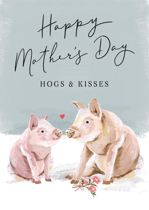 Cute Mother's Day Card - Hogs & Kisses created by Making Meadows Ltd
