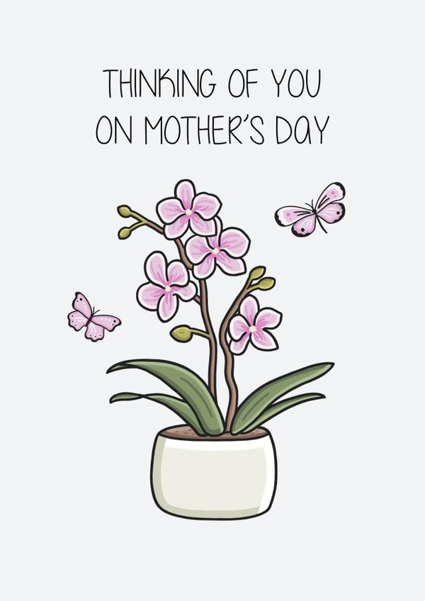 Heartfelt Mother's Day Card - Thinking of You on Mother's Day - Orchid created by Creaternet