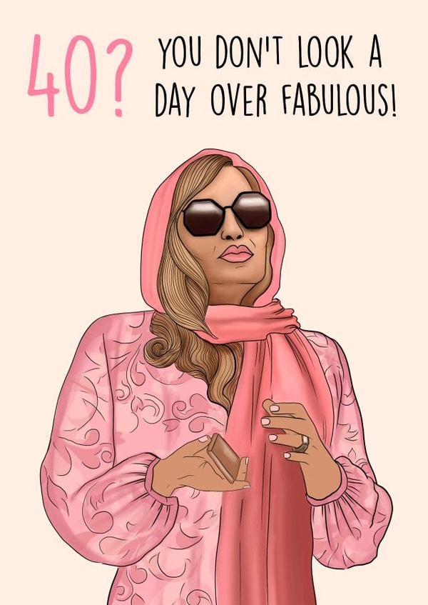 Funny Birthday Card - The White Lotus - 40 - Netflix created by Poppy & Mabel 