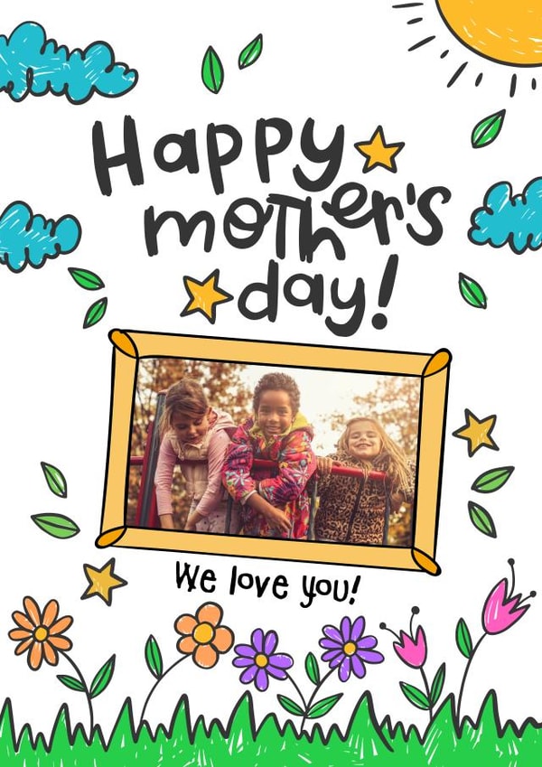Love Kids Mothers Day Personalised Photo Card 20559 created by Superlush Cards