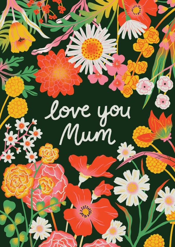 Pretty, classic Floral love Card for Mum - love you Mum | thortful