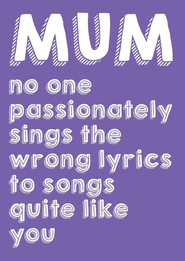 Funnt Mum cant sing card created by Red Koala
