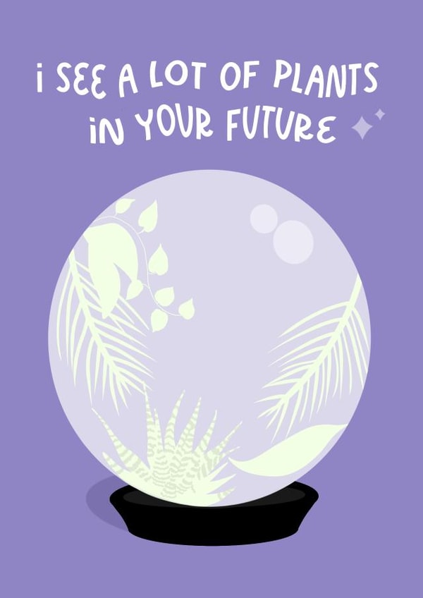 Crystal Ball Plant Card created by Demi Yuill Designs