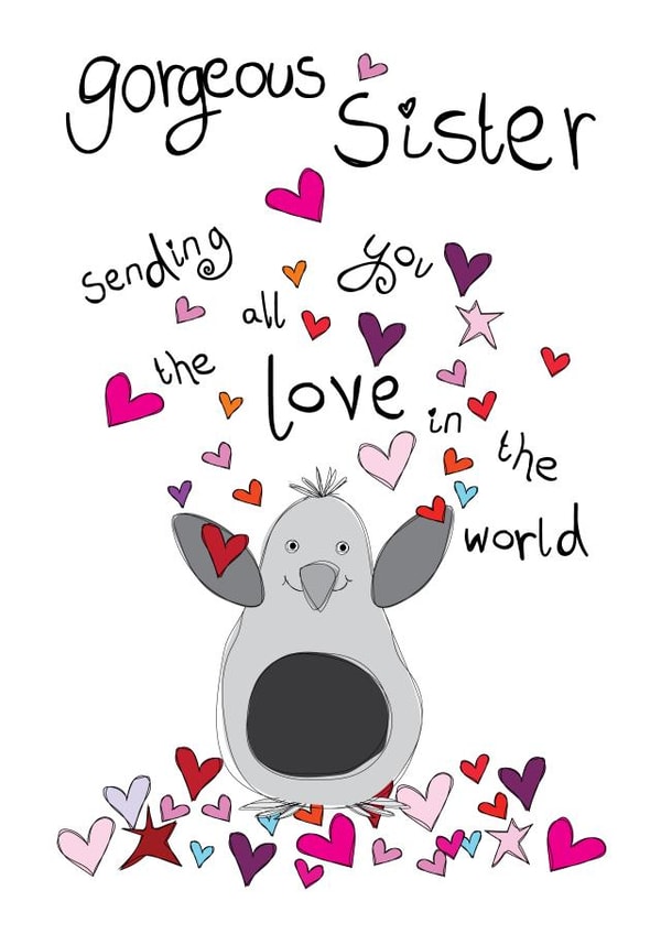 Cute Birthday Card - Gorgeous Sister - Penguin created by Paperlicious