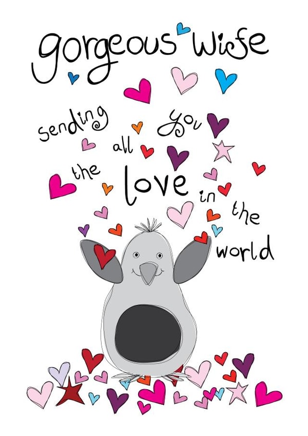Cute Anniversary Card - Gorgeous Wife - Penguin created by Paperlicious