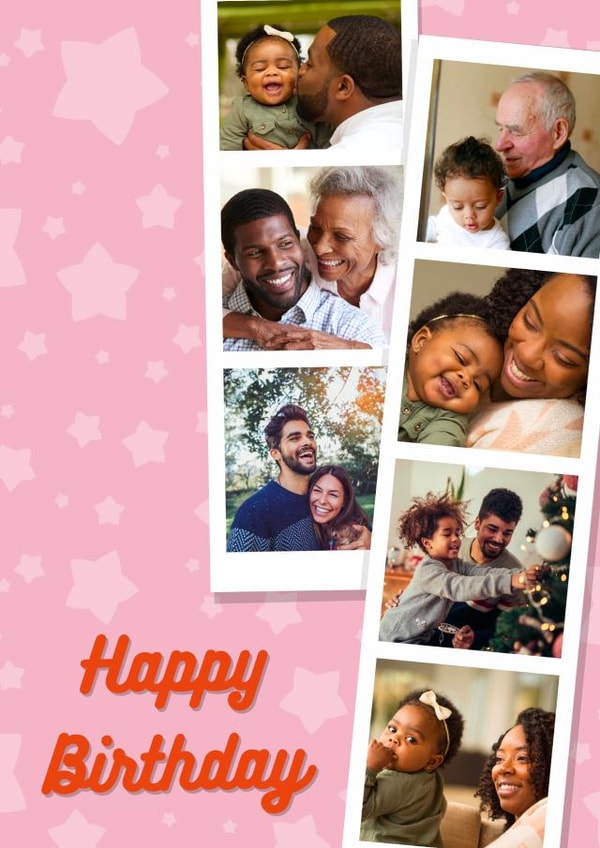 stars cute Birthday Personalised Photo Card 20744 created by The Girl Next Draw Cards