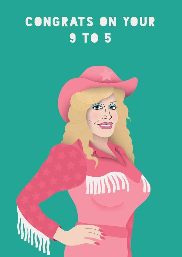 Cute New Job Card - Dolly Parton - Music created by Lucy Maggie Designs