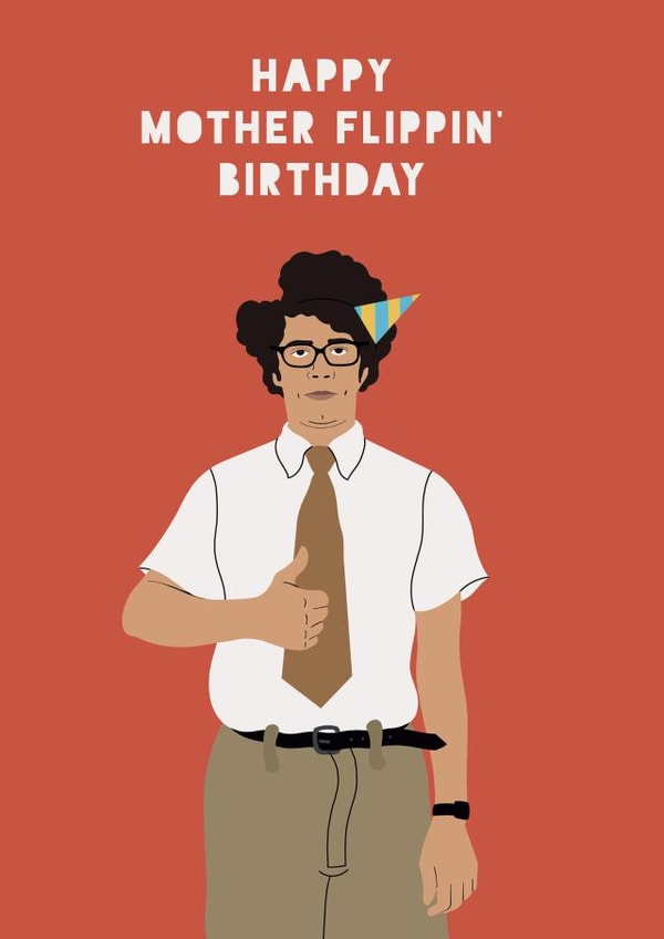 Funny Birthday Card - Richard Ayoade - Moss IT Crowd created by Lucy Maggie Designs