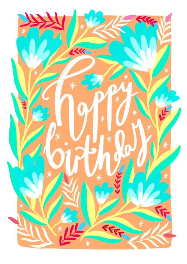 Sweet & Floral Birthday Card For Wife, Girlfriend, Female Friend - Peach Flowers created by The Sunshine Bindery