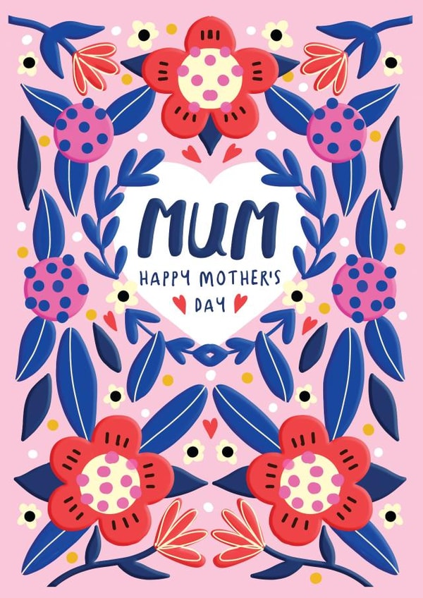 Pretty Mother's Day Card - Floral - for Mum created by NICHOLA COWDERY ILLUSTRATIONS 