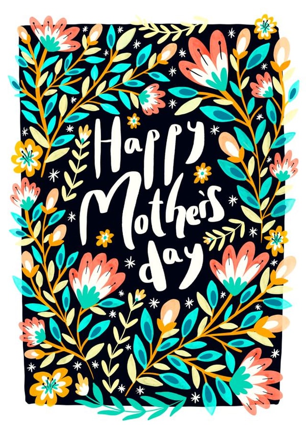 Happy Mother's Day Floral Card For Mums & Mothers created by The Sunshine Bindery