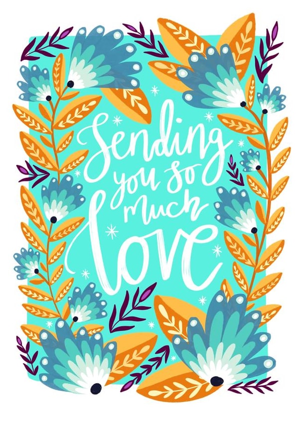 Sending You So Much Love - Thoughtful Friendship Love Card created by The Sunshine Bindery