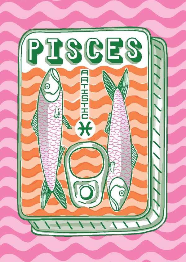 Cute Birthday Card - Pisces - February and March created by Jacqueline Colley