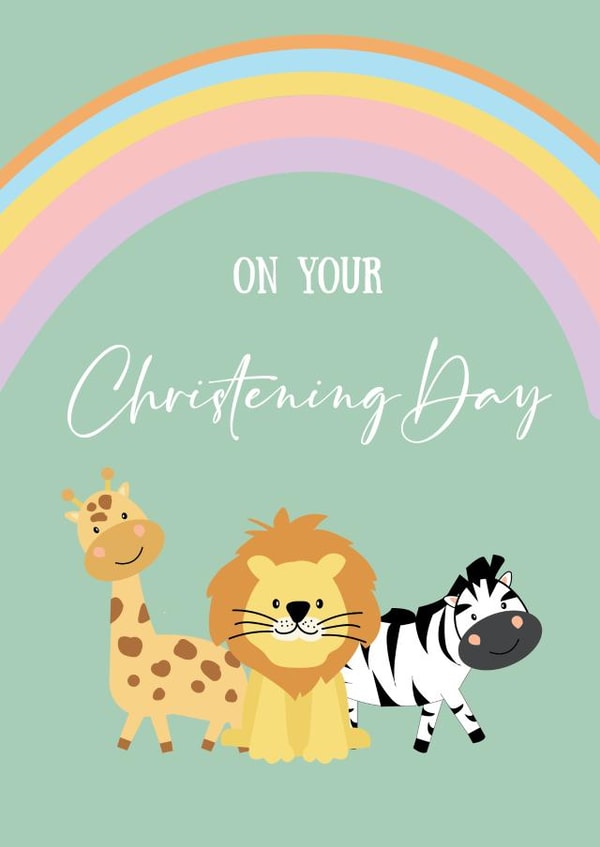 Cute Christening Cards - Zoo Animals created by @Laura Lonsdale Designs
