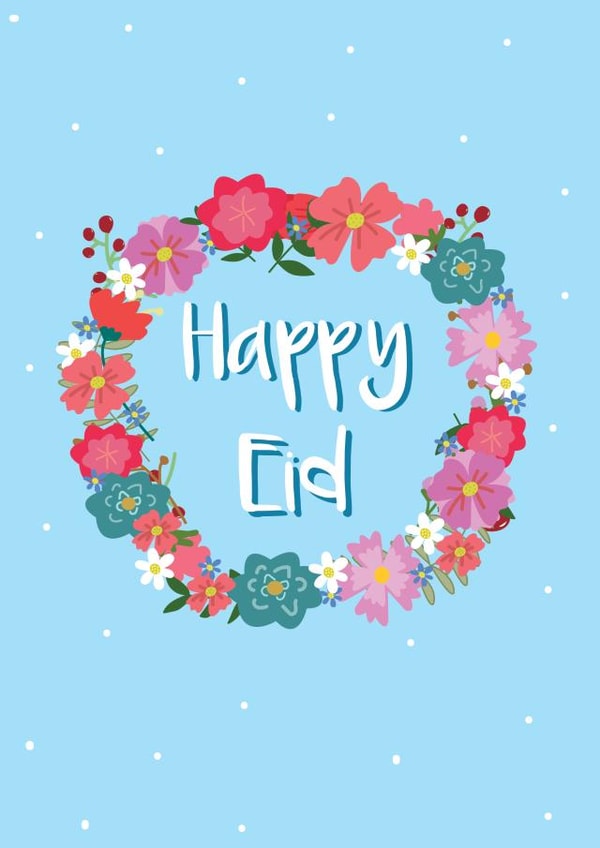 Cute Eid Card - Floral Wreath created by @Laura Lonsdale Designs