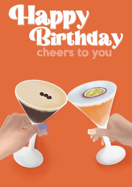 Cocktail Themed birthday Card | thortful