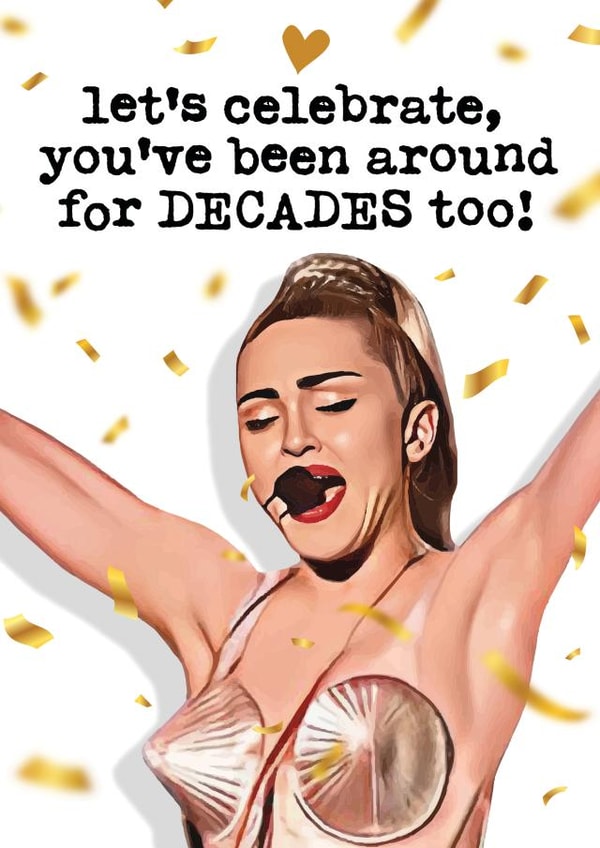 Funny Birthday Card - Madonna - Decades created by Mrs Best Paper Co.