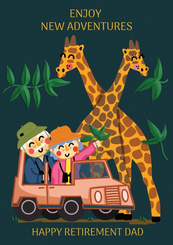 Cute Retirement Card - Dad - Enjoy New Adventures created by NICHOLA COWDERY ILLUSTRATIONS 