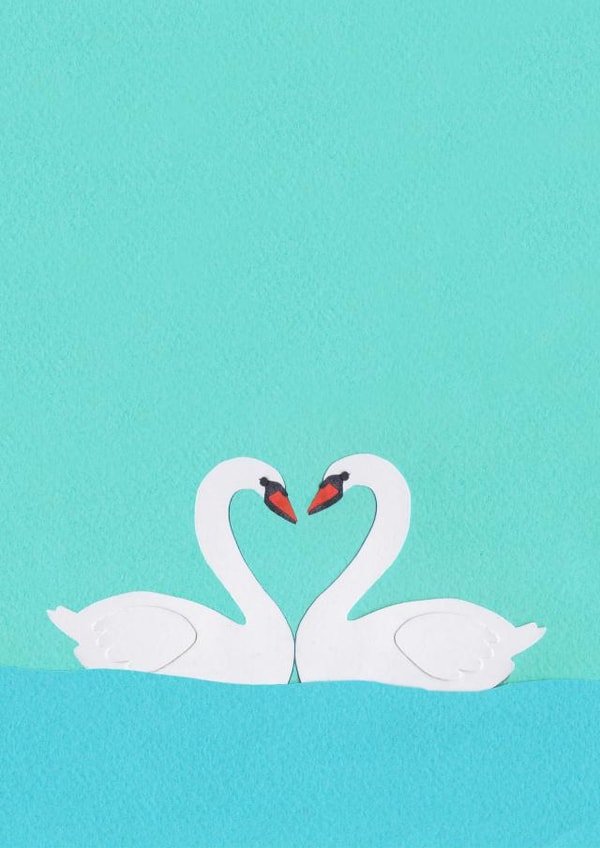 Love Swans Anniversary Valentines Card For Significant Other created by Zabby Allen