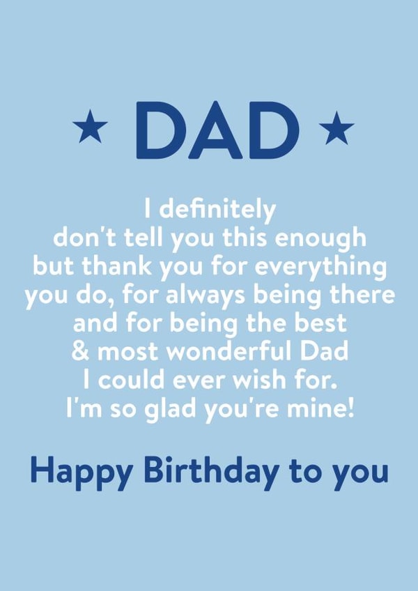 Heartfelt Birthday Card - Dad - Most Wonderful created by Word Up Creative