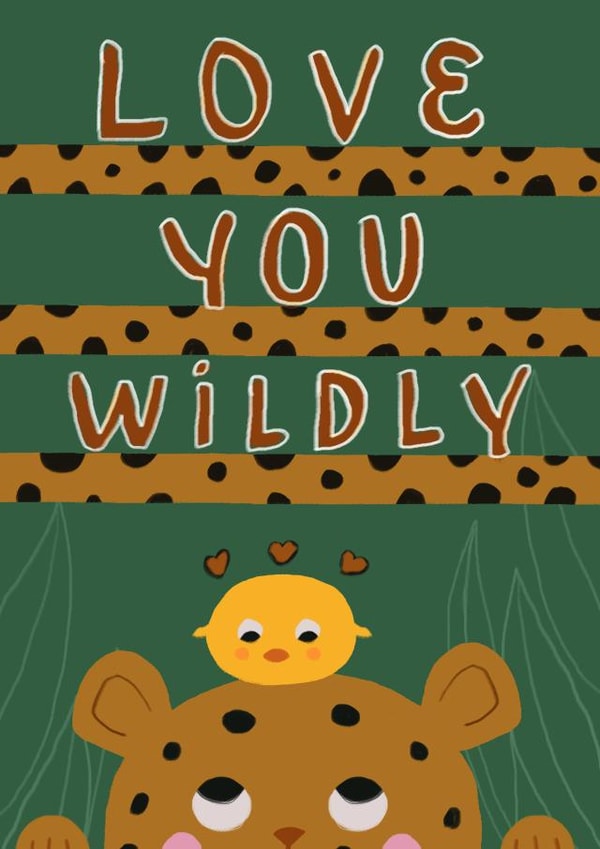 Cute Anniversary/Valentine's Day Card - Cheetah and Chick created by Yolidoo