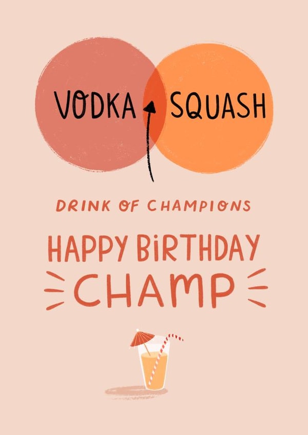 Funny Birthday card - Vodka Squash created by Pilea Press
