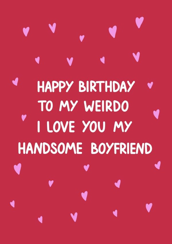 Boyfriend Birthday Card - I Love You My Handsome Boyfriend created by HCD Illustration