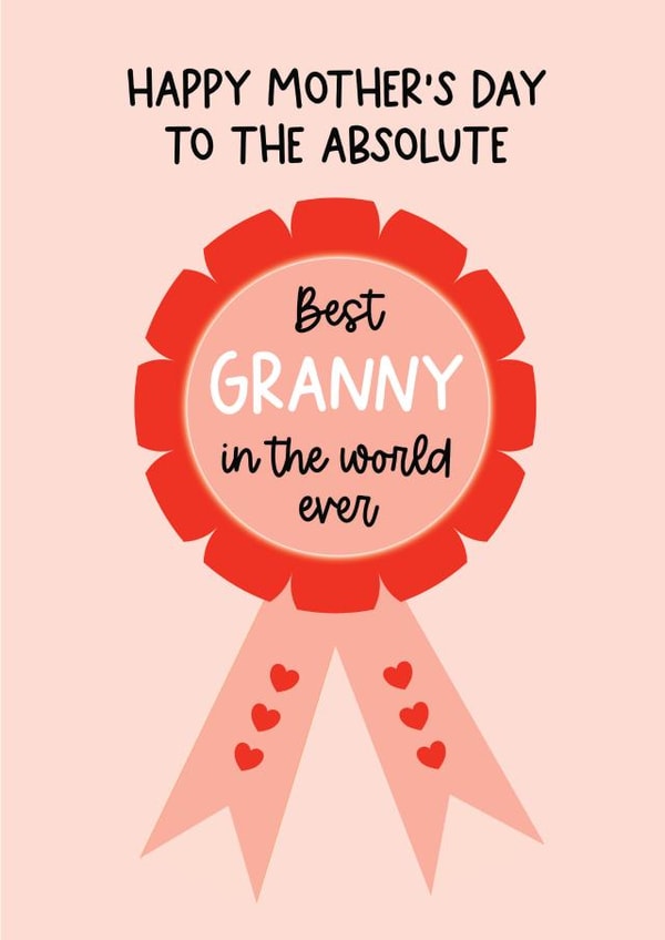 Cute Mother's Day Card - Granny - Best Ever Award created by Word Up Creative