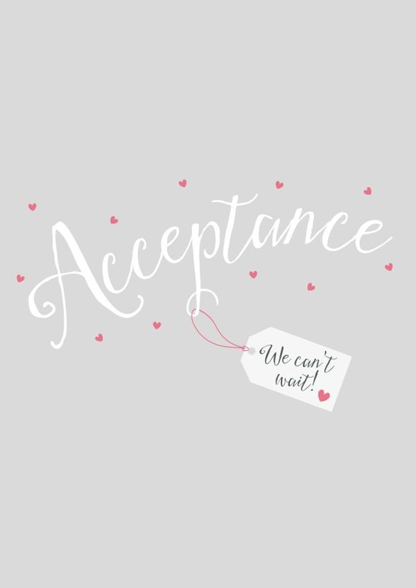Acceptance card - We can't wait! created by Wink Design - Michelle Roberts