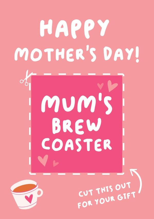 Cheeky Mother's Day Card - Mum's Brew Coaster - Gift created by Fifi Designs