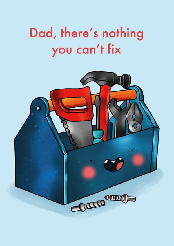 Cute Father's Day Card - Tool Box - Nothing you can't Fix created by Emelia Brooks