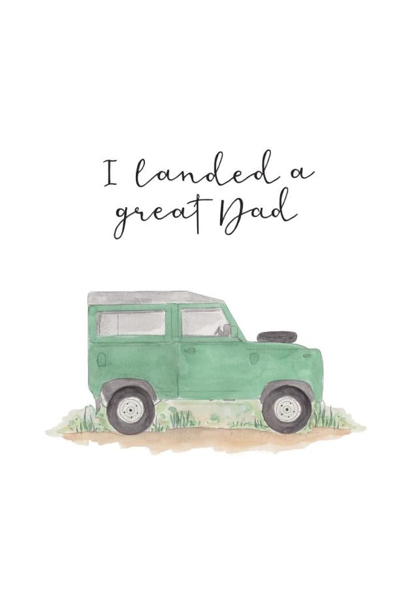 Punny Landrover Defender Card for Father's Day created by Beloved Creations