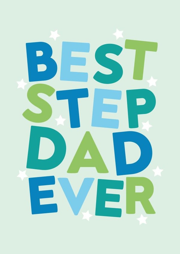 Cute Father's Day card - best Step Dad ever created by Seabird Studio
