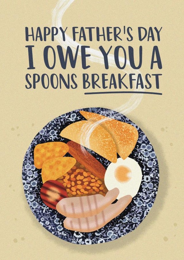 Funny Father's Day Card - Wetherspoons Breakfast created by AbiGoLucky