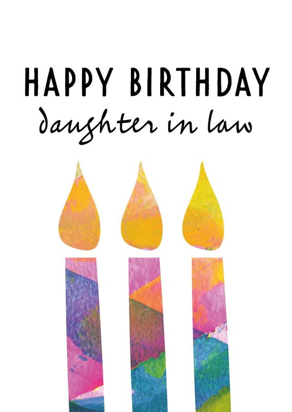 Daughter In Law Birthday Card - 3 Candles Abstract Art created by size3art
