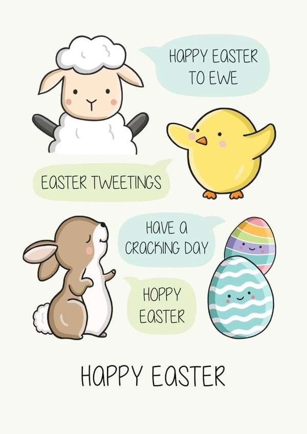 Cute Easter Card - Pun created by Creaternet