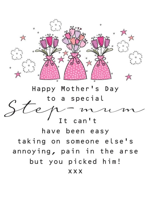 Happy Mother's Day card to a special Step-mum created by Eggbert & Daisy