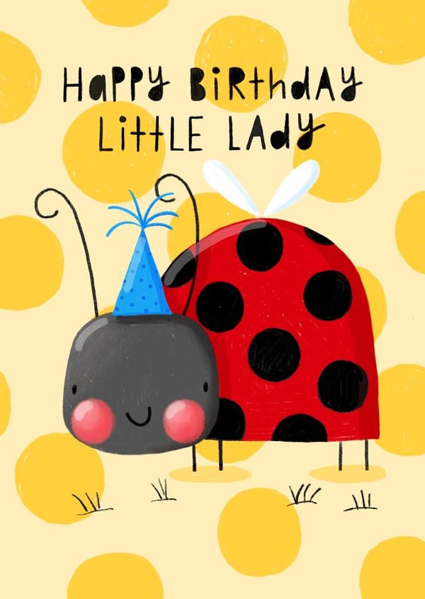 Cute Birthday Card - Ladybird - Little Lady created by Nicola Watson
